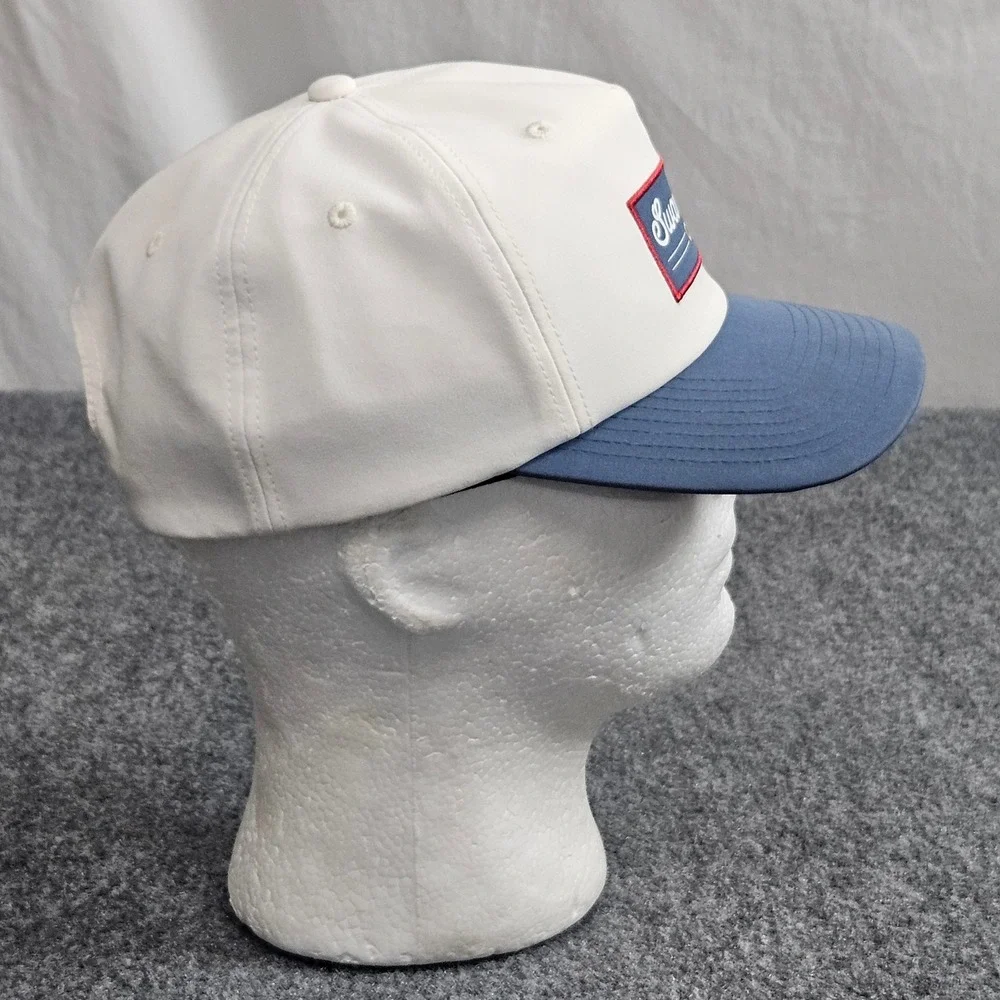 Swannies Golf Hat‎ Mens Cap White Blue Patch Snapback Active Performance Sporty